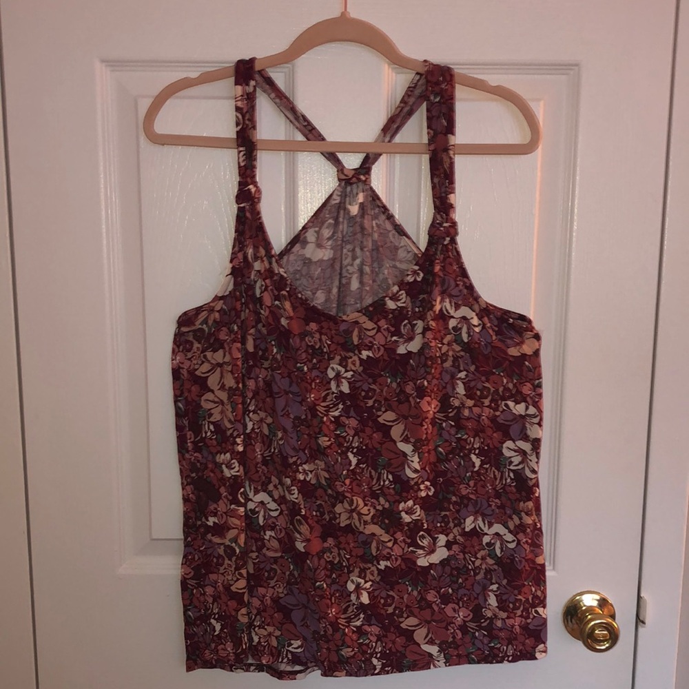 Floral High Low Flowy Tank Top